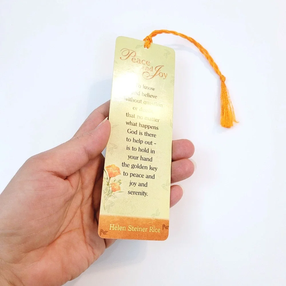 Vintage Y2K Peace & Joy Bookmark Helen Steiner Rice Psalm floral 2006 CAG BML651